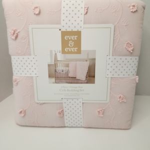 Ever & Ever 3 Piece Vintage Rose Crib Bedding Set For Baby Girl